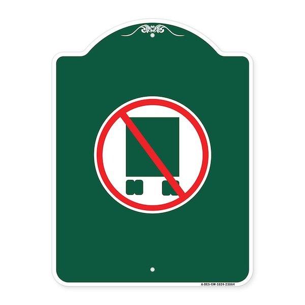 Signmission Designer Series National Network Prohibited, Green & White Aluminum Sign, 18" x 24", GW-1824-23864 A-DES-GW-1824-23864 - main